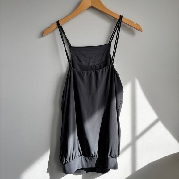 Y2K The Limited Dark Gray Flowy Tank Elastic Waistband Double Straps Size Small - Picture 2 of 9